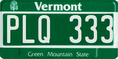 VT license plate PLQ333