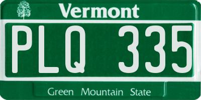 VT license plate PLQ335