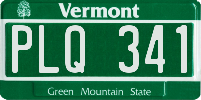VT license plate PLQ341