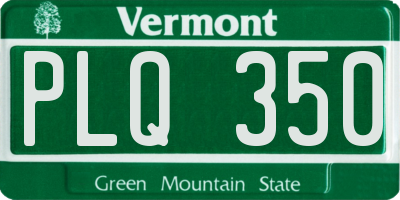 VT license plate PLQ350