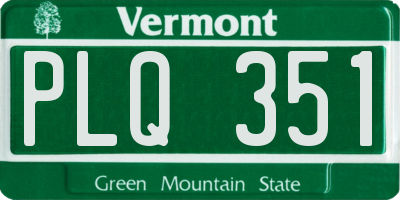 VT license plate PLQ351