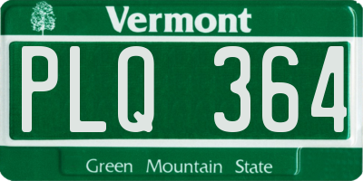 VT license plate PLQ364