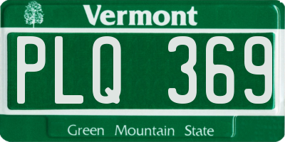 VT license plate PLQ369