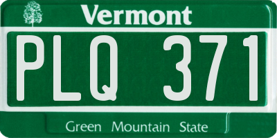 VT license plate PLQ371