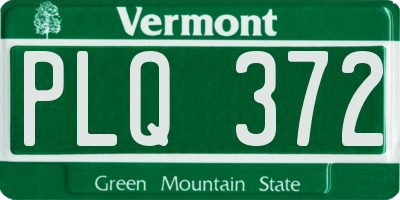 VT license plate PLQ372