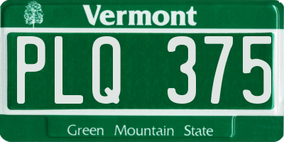 VT license plate PLQ375