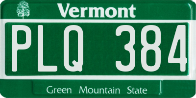 VT license plate PLQ384