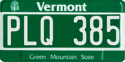 VT license plate PLQ385