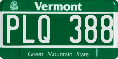 VT license plate PLQ388