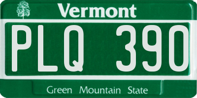 VT license plate PLQ390