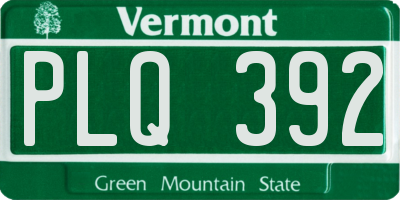 VT license plate PLQ392