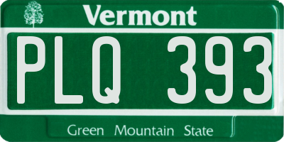 VT license plate PLQ393