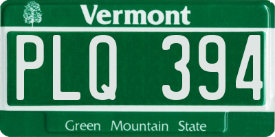 VT license plate PLQ394