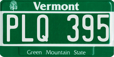 VT license plate PLQ395