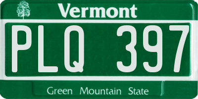 VT license plate PLQ397