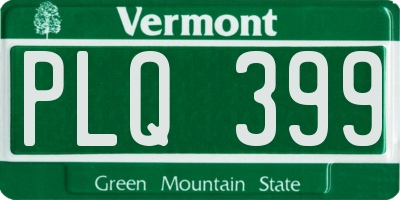 VT license plate PLQ399