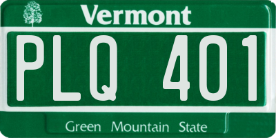 VT license plate PLQ401