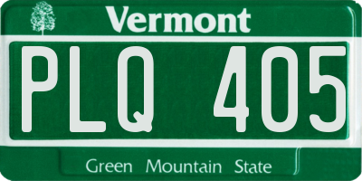 VT license plate PLQ405
