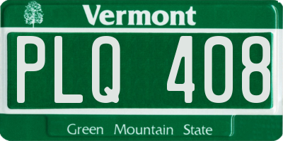VT license plate PLQ408
