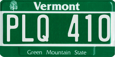 VT license plate PLQ410