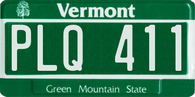 VT license plate PLQ411