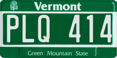 VT license plate PLQ414