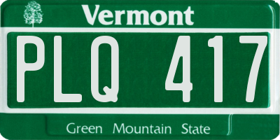 VT license plate PLQ417