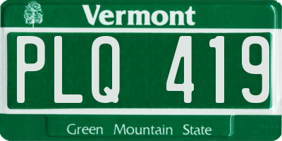 VT license plate PLQ419