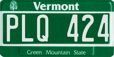 VT license plate PLQ424