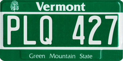 VT license plate PLQ427
