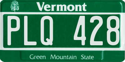 VT license plate PLQ428