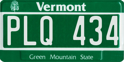 VT license plate PLQ434