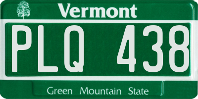 VT license plate PLQ438