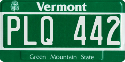 VT license plate PLQ442
