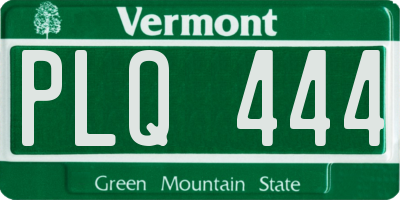 VT license plate PLQ444