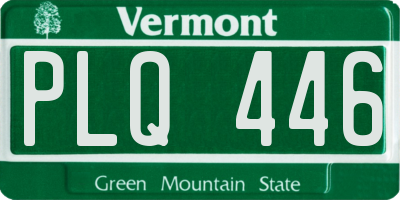VT license plate PLQ446