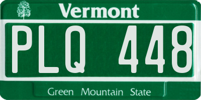 VT license plate PLQ448