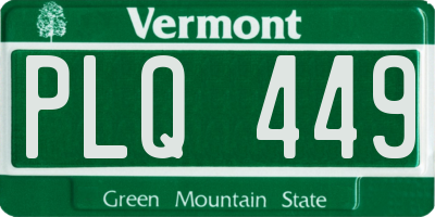 VT license plate PLQ449