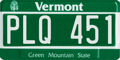 VT license plate PLQ451