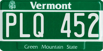VT license plate PLQ452