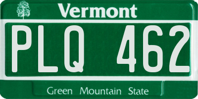 VT license plate PLQ462