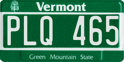 VT license plate PLQ465