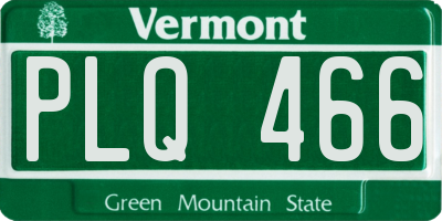 VT license plate PLQ466