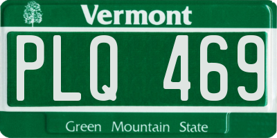 VT license plate PLQ469