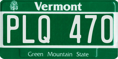 VT license plate PLQ470