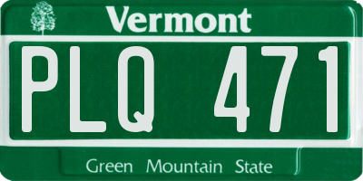 VT license plate PLQ471