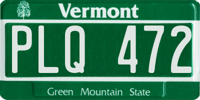 VT license plate PLQ472