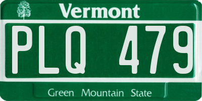 VT license plate PLQ479