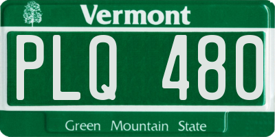 VT license plate PLQ480