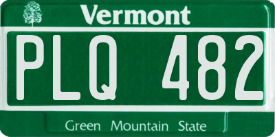 VT license plate PLQ482
